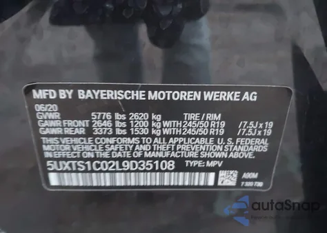 2020 BMW X3 Phev xDrive30E из США, поврежденный, VIN 5UXTS1C02L9D35108